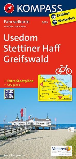 KOMPASS Fahrradkarte Usedom, Stettiner Haff, Greifswald von KOMPASS-Karten GmbH