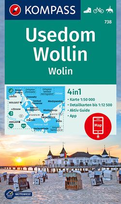 KOMPASS Wanderkarte 738 Insel Usedom – Insel Wollin/Wolin 1:50.000 von KOMPASS-Karten GmbH