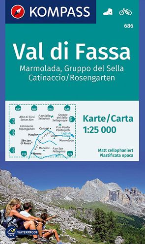 KOMPASS Wanderkarte Val di Fassa, Marmolada, Gruppo del Sella, Catinaccio/Rosengarten von KOMPASS-Karten GmbH