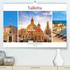 Valletta – Reiseziel im Mittelmeer (hochwertiger Premium Wandkalender 2024 DIN A2 quer), Kunstdruck in Hochglanz von Schwarze,  Nina