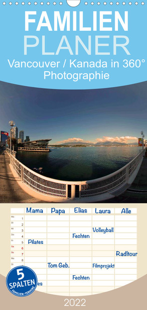 Familienplaner Vancouver / Kanada in faszinierender 360° Panorama-Photographie (Wandkalender 2022 , 21 cm x 45 cm, hoch) von by AmosArtwork,  Copyright, Portele,  Armin