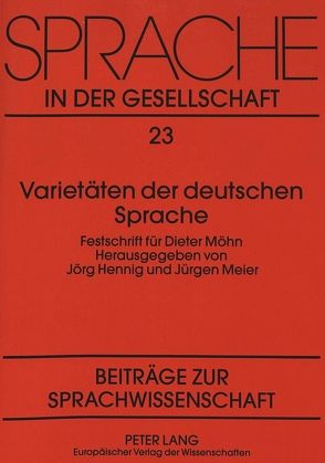 Varietäten der deutschen Sprache von Hennig,  Jörg, Meier,  Jürgen