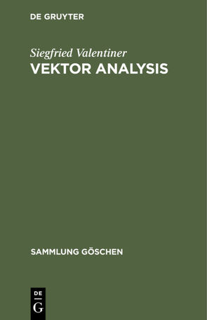 Vektor analysis von Valentiner,  Siegfried