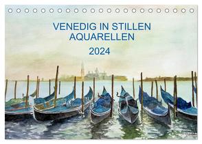 Venedig in stillen Aquarellen (Tischkalender 2024 DIN A5 quer), CALVENDO Monatskalender von Kraus,  Gerhard