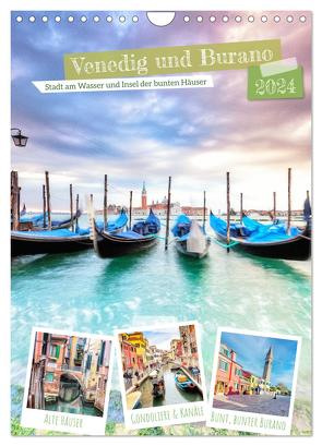 Venedig und Burano, Stadt am Wasser und Insel der bunten Häuser (Wandkalender 2024 DIN A4 hoch), CALVENDO Monatskalender von Grellmann Photography,  Tilo