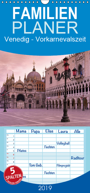 Venedig – Vorkarnevalszeit – Familienplaner hoch (Wandkalender 2019 , 21 cm x 45 cm, hoch) von Caccia,  Enrico