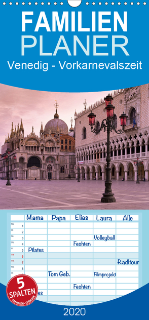 Venedig – Vorkarnevalszeit – Familienplaner hoch (Wandkalender 2020 , 21 cm x 45 cm, hoch) von Caccia,  Enrico