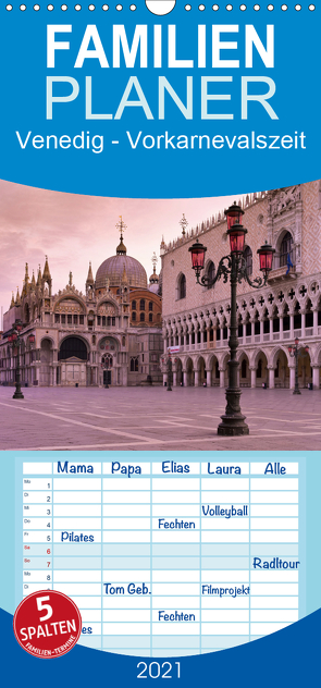 Venedig – Vorkarnevalszeit – Familienplaner hoch (Wandkalender 2021 , 21 cm x 45 cm, hoch) von Caccia,  Enrico