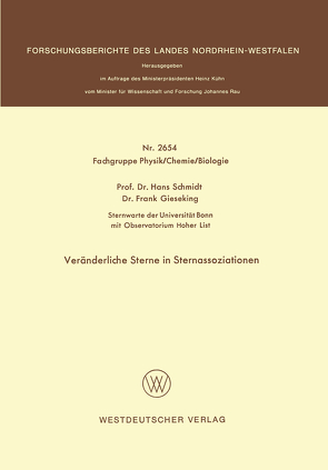 Veränderliche Sterne in Sternassoziationen von Schmidt,  Hans