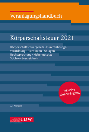 Veranlagungshandb. Körperschaftsteuer 2021, 72. A. von Kontny,  Thorsten, Lennartz,  Manfred