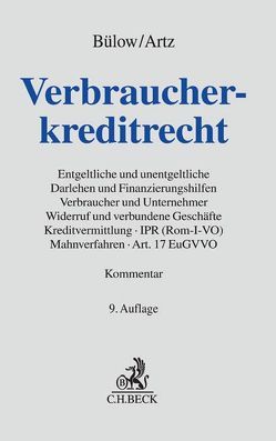 Verbraucherkreditrecht von Artz,  Markus, Bülow,  Peter