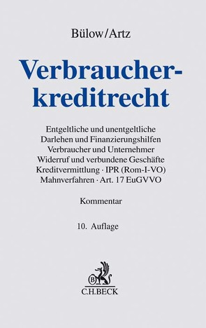 Verbraucherkreditrecht von Artz,  Markus, Bülow,  Peter