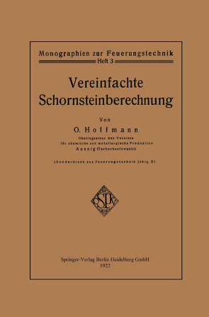 Vereinfachte Schornsteinberechnung von Hoffmann,  Otto