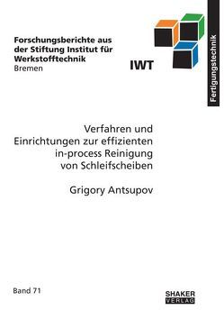 Verfahren und Einrichtungen zur effizienten in-process Reinigung von Schleifscheiben von Antsupov,  Grigory