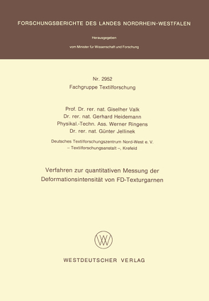 Verfahren zur quantitativen Messung der Deformationsintensität von FD-Texturgarnen von Valk,  Giselher