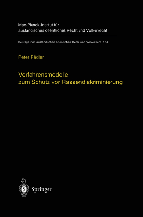 Verfahrensmodelle zum Schutz vor Rassendiskriminierung von Rädler,  Peter