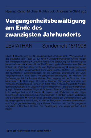 Vergangenheitsbewältigung am Ende des zwanzigsten Jahrhunderts von Kohlstruck,  Michael, König,  Helmut, Wöll,  Andreas