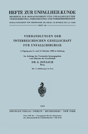 Verhandlungen der Österreichischen Gesellschaft für Unfallchirurgie von Jonasch,  E.