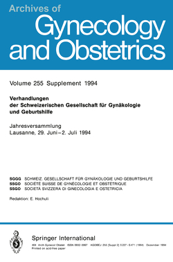 Verhandlungen der Schweizerischen Gesellschaft für Gynäkologie und Geburtshilfe von Hochuli,  Ernst