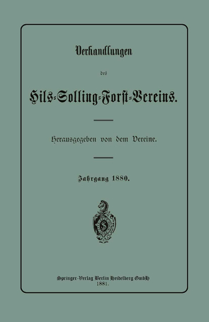 Verhandlungen des Hils-Solling-Forst-Vereins von Springer,  Julius