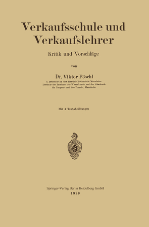 Verkaufsschule und Verkaufslehrer von Pöschl,  Viktor