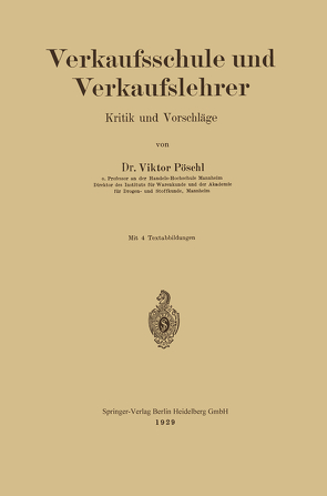 Verkaufsschule und Verkaufslehrer von Pöschl,  Viktor