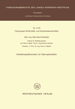 Verkehrsaufkommen im Fahrradverkehr von Switaiski,  Bernhard