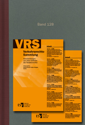 Verkehrsrechts-Sammlung (VRS) / Verkehrsrechts-Sammlung (VRS) Band 130 von Weigelt,  Volker