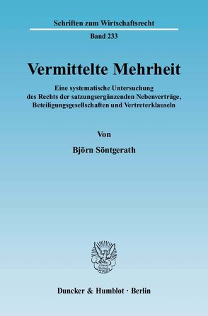 Vermittelte Mehrheit. von Söntgerath,  Björn