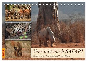 Verrückt nach SAFARI Unterwegs im Tsavo Ost und West Kenia (Tischkalender 2024 DIN A5 quer), CALVENDO Monatskalender von Michel,  Susan