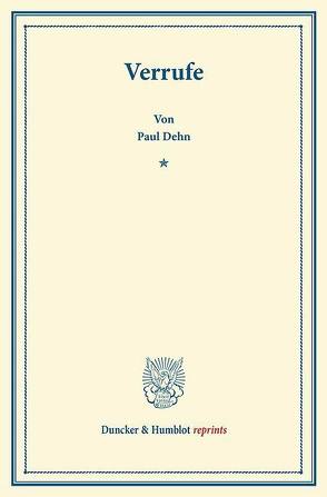 Verrufe. von Dehn,  Paul