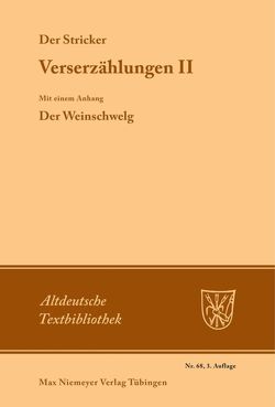 Verserzählungen II von Fischer,  Hanns, Janota,  Johannes, Stricker,  Der