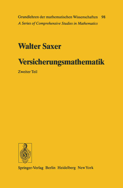 Versicherungsmathematik von Jecklin,  H., Saxer,  Walter