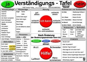 Verständigungs-Tafel – Beatmungs-Patienten (laminiert) von Verlag Hawelka