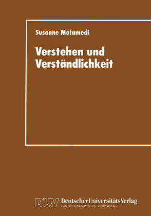 Verstehen und Verständlichkeit von Klein,  Susanne