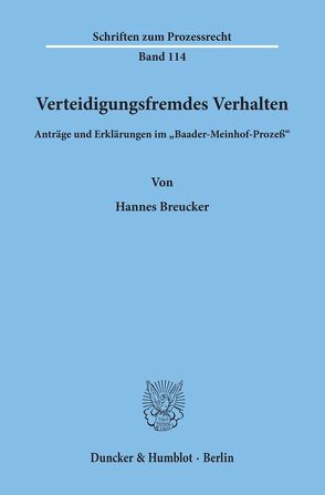 Verteidigungsfremdes Verhalten. von Breucker,  Hannes