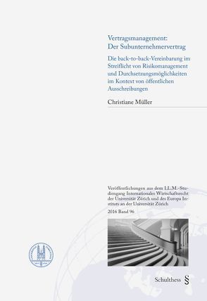 Vertragsmanagement: Der Subunternehmervertrag von Müller,  Christiane