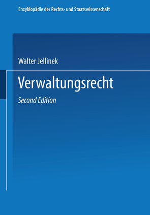 Verwaltungsrecht von Jellinek,  Walter