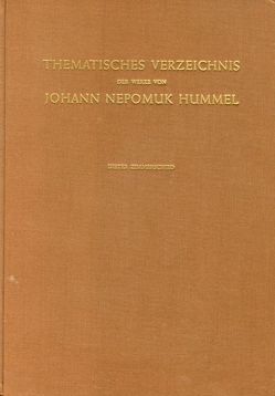 Verzeichnis der Werke von Johann Nepumuk Hummel von Zimmerschied,  Dieter