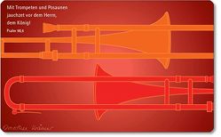 Vesperbrettchen / Frühstücksbrettchen Posaune von Krämer,  Dorothee