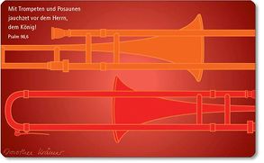 Vesperbrettchen / Frühstücksbrettchen Posaune von Krämer,  Dorothee