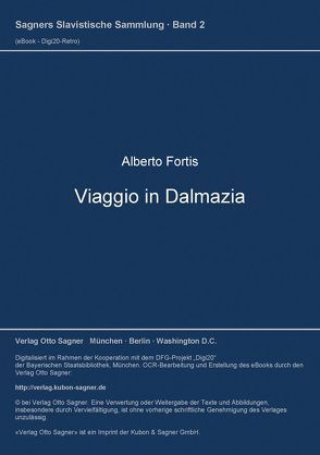 Viaggio in Dalmazia von Fortis,  Alberto