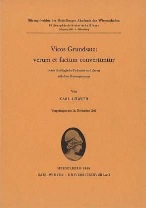 Vicos Grundsatz: verum et factum convertuntur von Löwith,  Karl