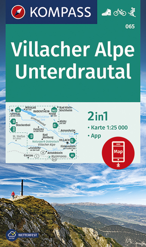 KOMPASS Wanderkarte 065 Villacher Alpe, Unterdrautal 1:25.000 von KOMPASS-Karten GmbH