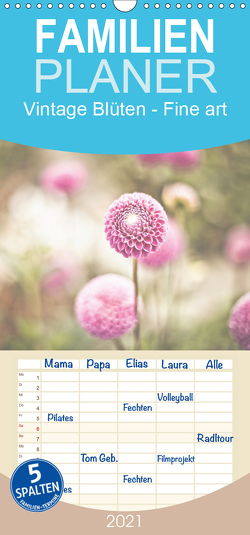 Vintage Blüten – Fine art – Familienplaner hoch (Wandkalender 2021 , 21 cm x 45 cm, hoch) von Stela-photoart