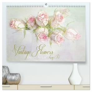 Vintage Flowers (hochwertiger Premium Wandkalender 2024 DIN A2 quer), Kunstdruck in Hochglanz von Pe,  Lizzy