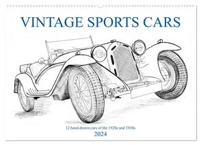 Vintage Sports Cars (Wandkalender 2024 DIN A2 quer), CALVENDO Monatskalender von Simlinger,  Wolfgang