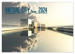 VIRTUAL CITY PLANER 2024 (Wandkalender 2024 DIN A2 quer), CALVENDO Monatskalender von Steinwald,  Max