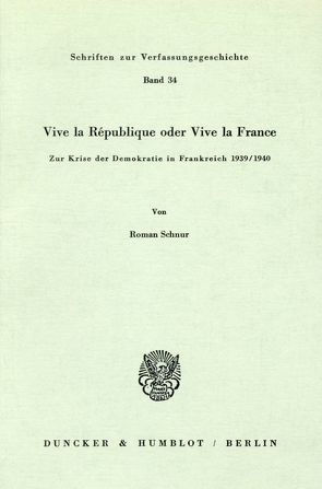 Vive la République oder Vive la France. von Schnur,  Roman