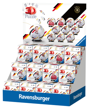 Ravensburger 3D Puzzle 94605 – 24er Verkaufskassette DFB Spieler – 11 Motive – 54 Teile – für Fußball Fans ab 6 Jahren